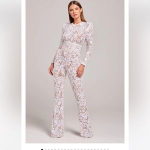 NWT Nadine Merabi Bella White Jumpsuit